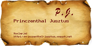 Princzenthal Jusztus névjegykártya